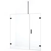 Maxaro Diamond Douchedeur | 165 cm Mat zwart Helder glas Draaideur | Douchedeur glas | Glazen Douchedeur | Nisdeur Douche
