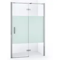Maxaro Diamond Douchedeur | 120 cm Chroom Helder met matte strook Draaideur