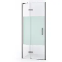 Maxaro Diamond Douchedeur | 80 cm Rvs Helder met matte strook Draaideur