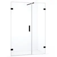 Maxaro Diamond Douchedeur | 115 cm Mat zwart Helder glas Draaideur | Douchedeur glas | Glazen Douchedeur | Nisdeur Douche