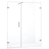 Maxaro Diamond Douchedeur | 145 cm Rvs Helder glas Draaideur | Douchedeur glas | Glazen Douchedeur | Nisdeur Douche