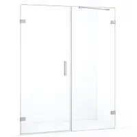 Maxaro Diamond Douchedeur | 155 cm Chroom Helder glas Draaideur | Douchedeur glas | Glazen Douchedeur | Nisdeur Douche