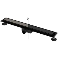 Maxaro Douchegoot met Flensrand 70cm Tegel- en Plaatrooster Zwart | Douchegoot | Easydrain | Drain Douche | Draingoot | Douche put