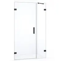 Maxaro Diamond Douchedeur | 105 cm Zwart chroom Helder glas Draaideur