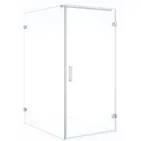 Maxaro Diamond Douchecabine | 140x100 cm Chroom Helder glas Draaideur Rechthoek