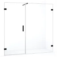 Maxaro Diamond Douchedeur | 185 cm Mat zwart Helder glas Draaideur | Douchedeur glas | Glazen Douchedeur | Nisdeur Douche