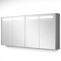 Maxaro Spiegelkast Met Verlichting Modulo 157,6x70cm Lichtgrijs Beton