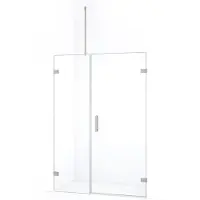 Maxaro Diamond Douchedeur | 125 cm Rvs Helder glas Draaideur | Douchedeur glas | Glazen Douchedeur | Nisdeur Douche