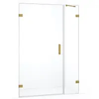 Maxaro Diamond Douchedeur | 115 cm Goud Helder glas Draaideur | Douchedeur glas | Glazen Douchedeur | Nisdeur Douche