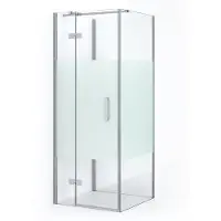 Maxaro Diamond Douchecabine | 80x80 cm Chroom Helder met matte strook Draaideur Halfvrijstaande vierkant