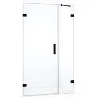 Maxaro Diamond Douchedeur 115cm Mat Zwart Helder Glas Draaideur 200cm Hoog 8mm Veiligheidsglas Douchedeur | Glazen Douchedeur | Nisdeur Douche