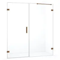 Maxaro Diamond Douchedeur | 175 cm Koper Helder glas Draaideur | Douchedeur glas | Glazen Douchedeur | Nisdeur Douche