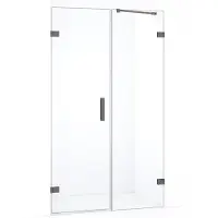 Maxaro Diamond Douchedeur | 105 cm Zwart metaal Helder glas Draaideur