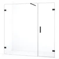 Maxaro Diamond Douchedeur | 195 cm Zwart chroom Helder glas Draaideur