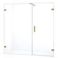 Maxaro Diamond Douchedeur | 185 cm Goud Helder glas Draaideur | Douchedeur glas | Glazen Douchedeur | Nisdeur Douche