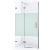 Maxaro Diamond Douchedeur | 90 cm Chroom Helder met matte strook Draaideur