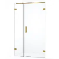 Maxaro Diamond Douchedeur | 115 cm Goud Helder glas Draaideur | Douchedeur glas | Glazen Douchedeur | Nisdeur Douche
