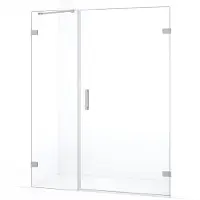 Maxaro Diamond Douchedeur 155cm Rvs Helder Glas Draaideur | Douchedeur glas | Glazen Douchedeur | Nisdeur Douchewand