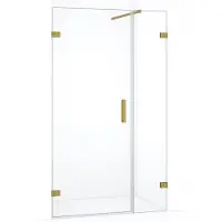 Maxaro Diamond Douchedeur | 115 cm Goud Helder glas Draaideur | Douchedeur glas | Glazen Douchedeur | Nisdeur Douche