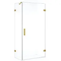Maxaro Diamond Douchecabine | 100x50 cm Goud Helder glas Draaideur Rechthoek