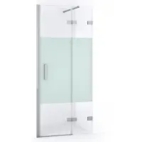 Maxaro Diamond Douchedeur | 80 cm Chroom Helder met matte strook Draaideur