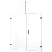 Maxaro Diamond Douchedeur | 165 cm Koper Helder glas Draaideur | Douchedeur glas | Glazen Douchedeur | Nisdeur Douchewand