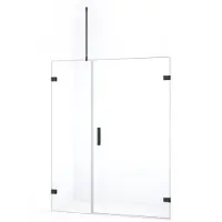 Maxaro Diamond Douchedeur | 155 cm Zwart chroom Helder glas Draaideur