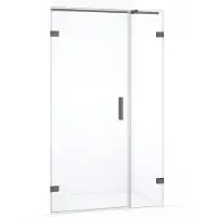 Maxaro Diamond Douchedeur | 135 cm Zwart metaal Helder glas Draaideur