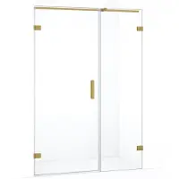 Maxaro Diamond Douchedeur | 125 cm Goud Helder glas Draaideur | Douchedeur glas | Glazen Douchedeur | Nisdeur Douche