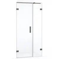 Maxaro Diamond Douchedeur | 95 cm Zwart metaal Helder glas Draaideur