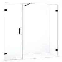 Maxaro Diamond Douchedeur | 185 cm Mat zwart Helder glas Draaideur | Douchedeur glas | Glazen Douchedeur | Nisdeur Douche
