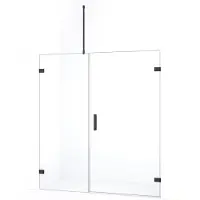 Maxaro Diamond Douchedeur | 175 cm Zwart chroom Helder glas Draaideur
