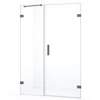 Maxaro Diamond Douchedeur | 125 cm Zwart metaal Helder glas Draaideur