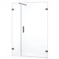 Maxaro Diamond Douchedeur | 135 cm Zwart metaal Helder glas Draaideur