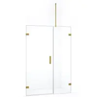 Maxaro Diamond Douchedeur | 115 cm Goud Helder glas Draaideur | Douchedeur glas | Glazen Douchedeur | Nisdeur Douche
