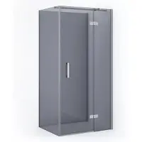 Maxaro Diamond Douchecabine | 90x80 cm Chroom Rookglas Draaideur Halfvrijstaande rechthoek