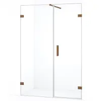 Maxaro Diamond Douchedeur | 135 cm Koper Helder glas Draaideur | Douchedeur glas | Glazen Douchedeur | Nisdeur Douche