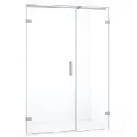 Maxaro Diamond Douchedeur | 125 cm Rvs Helder glas Draaideur | Douchedeur glas | Glazen Douchedeur | Nisdeur Douche