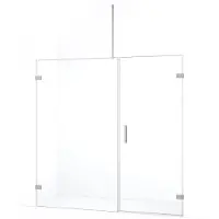 Maxaro Diamond Douchedeur | 185 cm Rvs Helder glas Draaideur | Douchedeur glas | Glazen Douchedeur | Nisdeur Douche