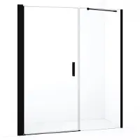 Maxaro Diamond Douchedeur 180cm Mat Zwart Helder Glas Draaideur | Douchedeur glas | Glazen Douchedeur | Nisdeur Douche