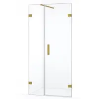 Maxaro Diamond Douchedeur 95cm Goud Helder Glas Draaideur 200cm Hoog 8mm Veiligheidsglas Douchedeur | Glazen Douchedeur | Nisdeur Douche