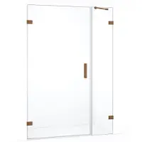 Maxaro Diamond Douchedeur | 125 cm Koper Helder glas Draaideur | Douchedeur glas | Glazen Douchedeur | Nisdeur Douche