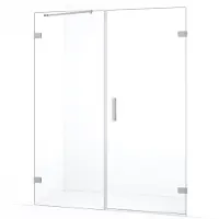 Maxaro Diamond Douchedeur | 145 cm Rvs Helder glas Draaideur | Douchedeur glas | Glazen Douchedeur | Nisdeur Douche