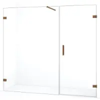 Maxaro Diamond Douchedeur | 205 cm Koper Helder glas Draaideur | Douchedeur glas | Glazen Douchedeur | Nisdeur Douchewand