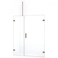 Maxaro Diamond Douchedeur | 145 cm Koper Helder glas Draaideur | Douchedeur glas | Glazen Douchedeur | Nisdeur Douchewand