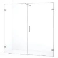 Maxaro Diamond Douchedeur | 185 cm Rvs Helder glas Draaideur | Douchedeur glas | Glazen Douchedeur | Nisdeur Douchewand
