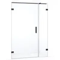 Maxaro Diamond Douchedeur | 135 cm Zwart chroom Helder glas Draaideur