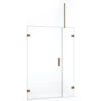 Maxaro Diamond Douchedeur | 135 cm Koper Helder glas Draaideur | Douchedeur glas | Glazen Douchedeur | Nisdeur Douche