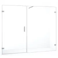 Maxaro Diamond Douchedeur | 225 cm Chroom Helder glas Draaideur | Douchedeur glas | Glazen Douchedeur | Nisdeur Douche