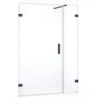 Maxaro Diamond Douchedeur | 115 cm Zwart chroom Helder glas Draaideur